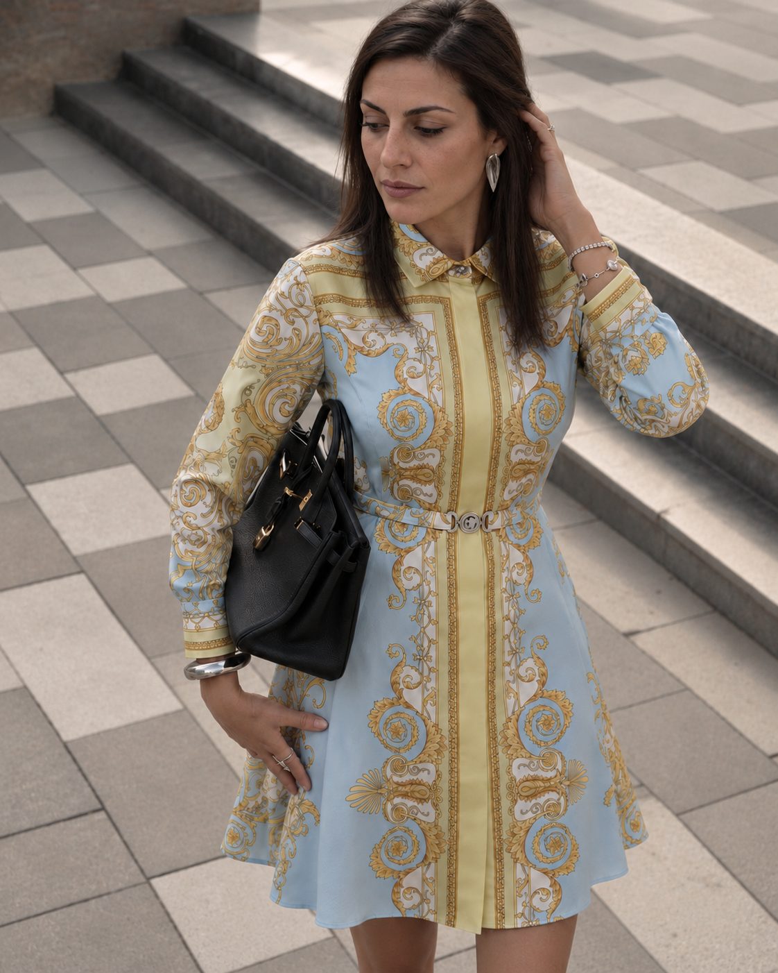 A patient walking through Dubai, unposed, after treatment
